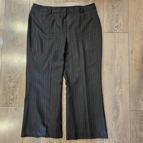Vintage Louben Women's High Rise Dark Brown Pinstripe Wool Dress Pants Size 18 - Picture 12 of 12